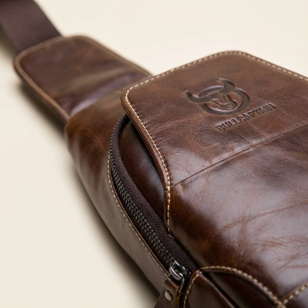 Leather Business Sling Bag – Compact & Timeless