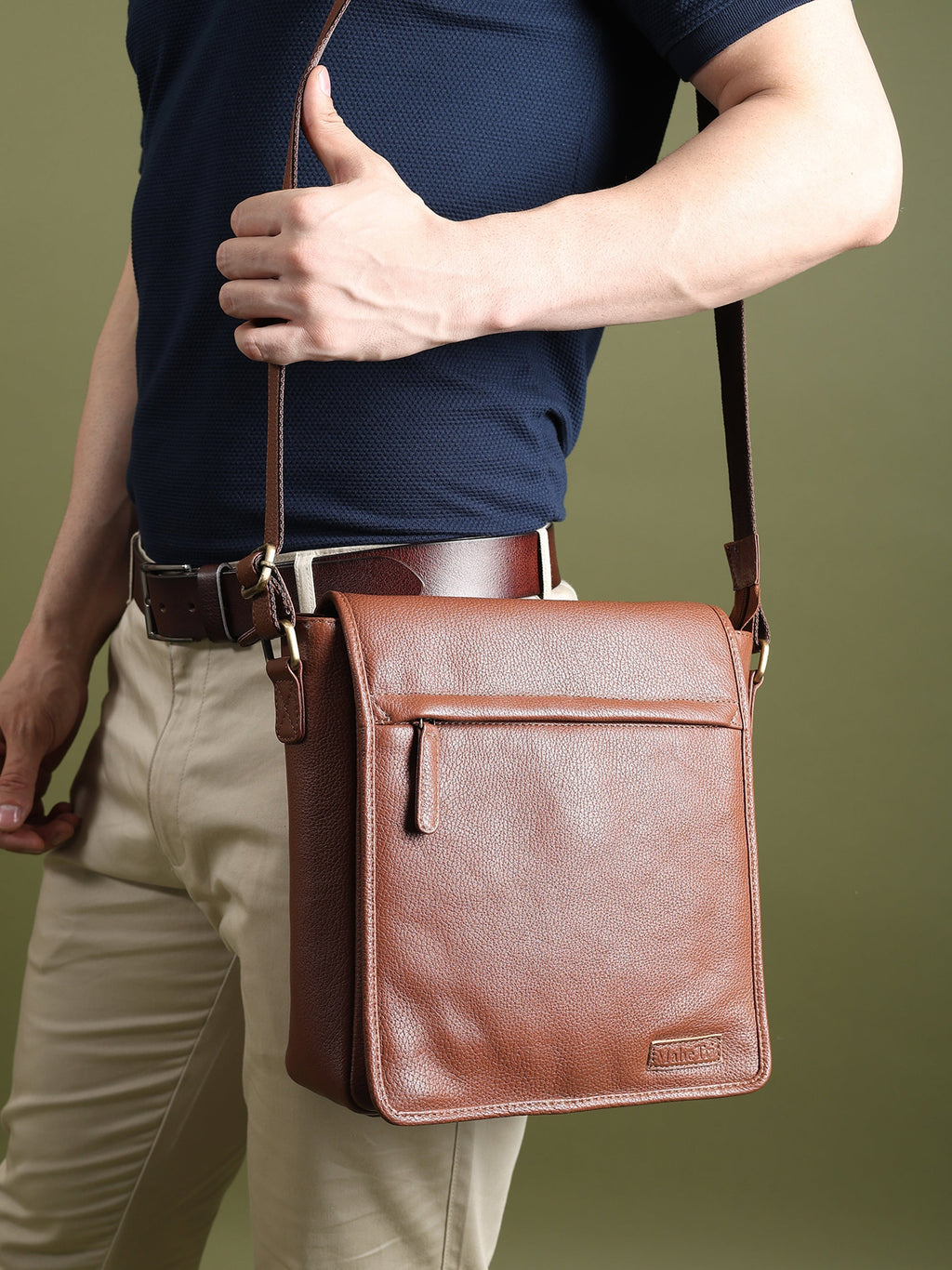 Leather Crossbody Bag for Travel Work