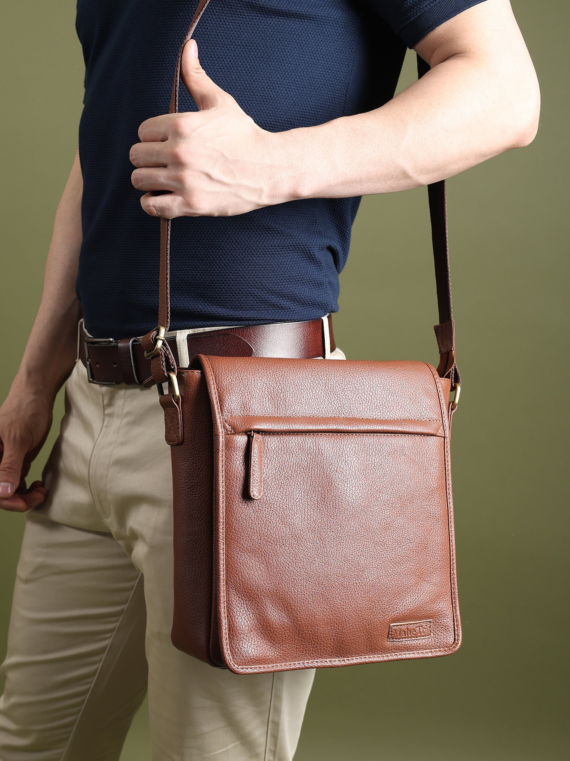 Leather Crossbody Bag for Travel Work